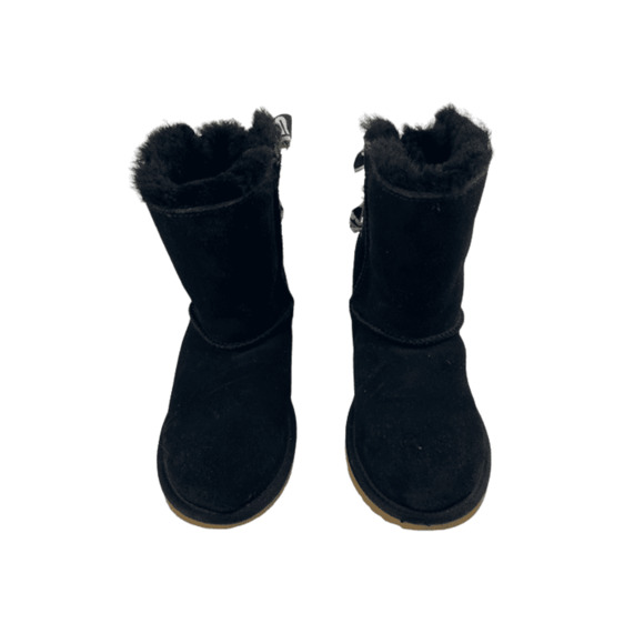 UGG girls black short boots with back lace size 2 - Picture 1 of 7